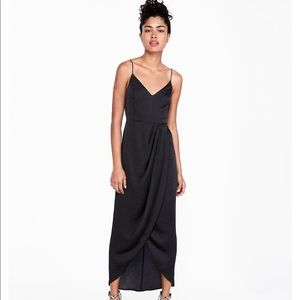 Express Satin Faux Wrap Maxi Dress